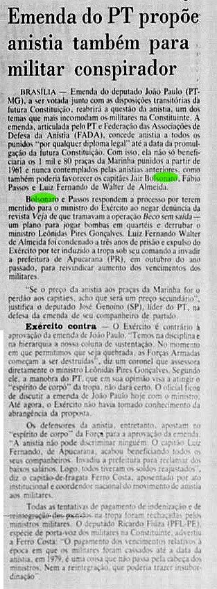PT pediu anistia para Bolsonaro